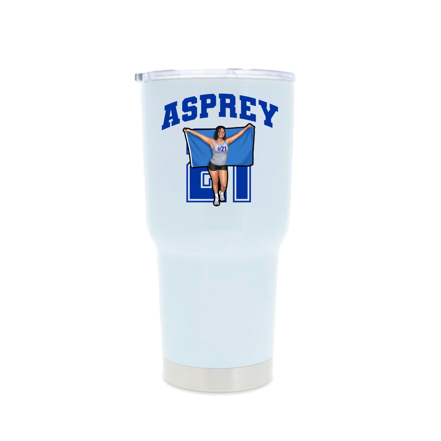 30oz Stainless Steel Tumbler — Number in White