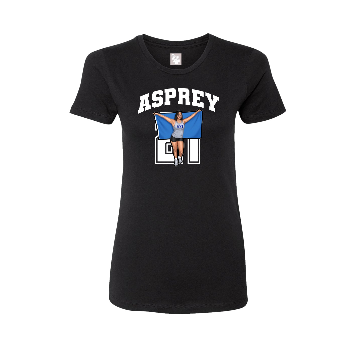 Fitted Women's Tee — Number in Black