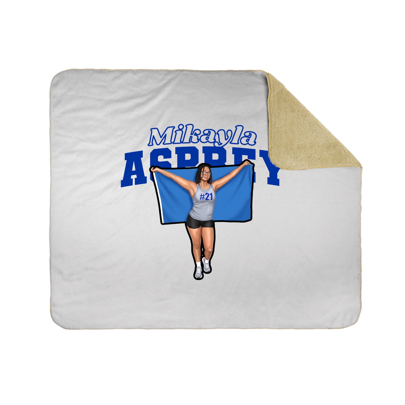 Throw Blanket — Name Arch in White