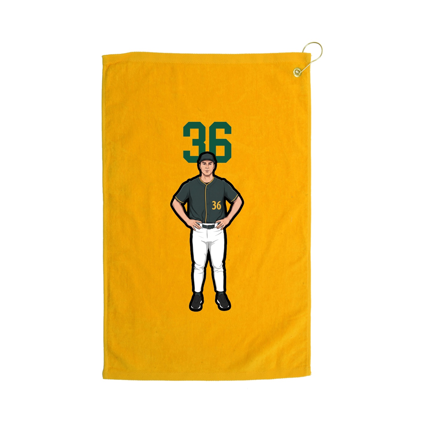 Golf Towel — Number Top in Gold