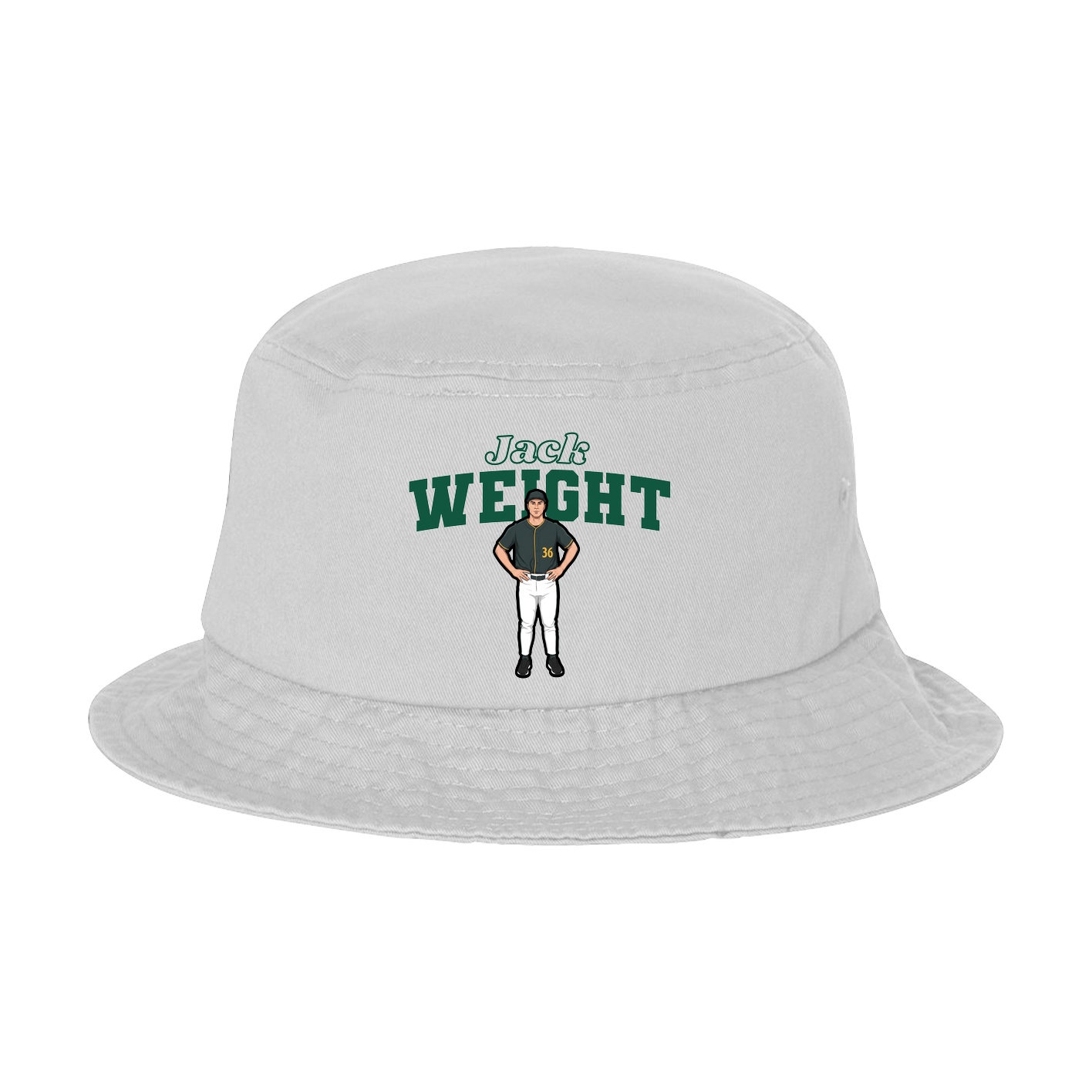 Bucket Cap — Name Arch in White