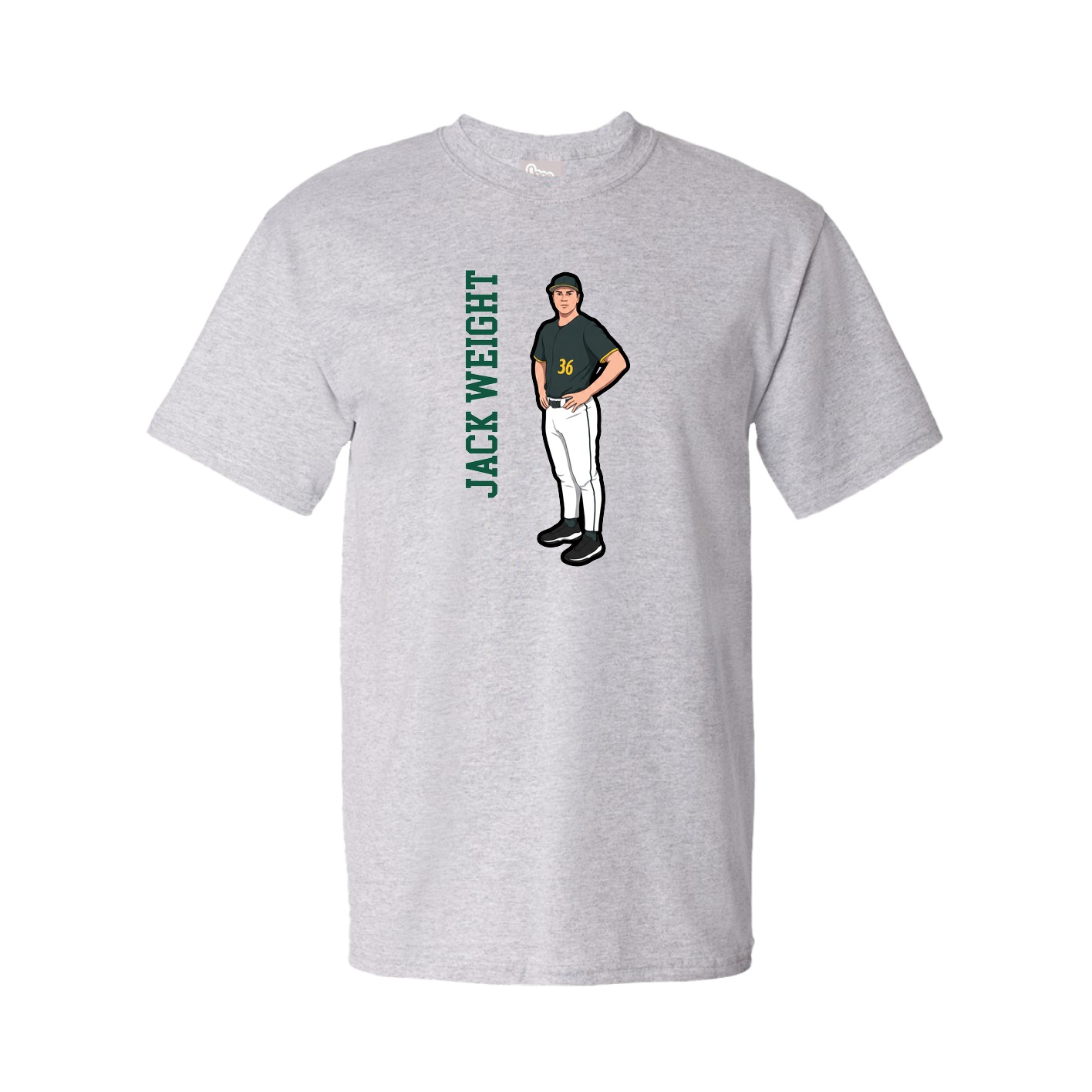 Tee — Name Vertical in Grey