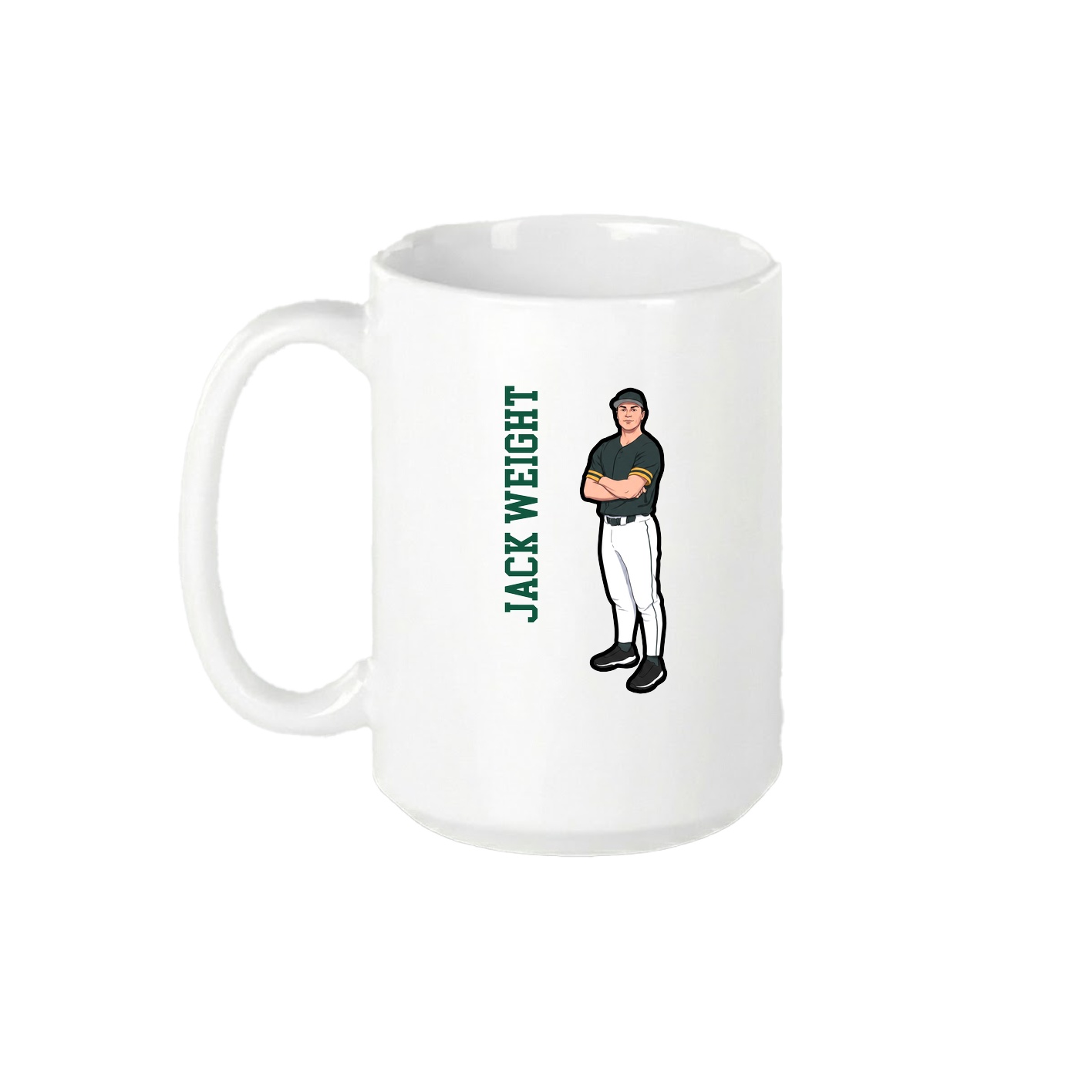15oz Coffee Mug — Name Vertical in White