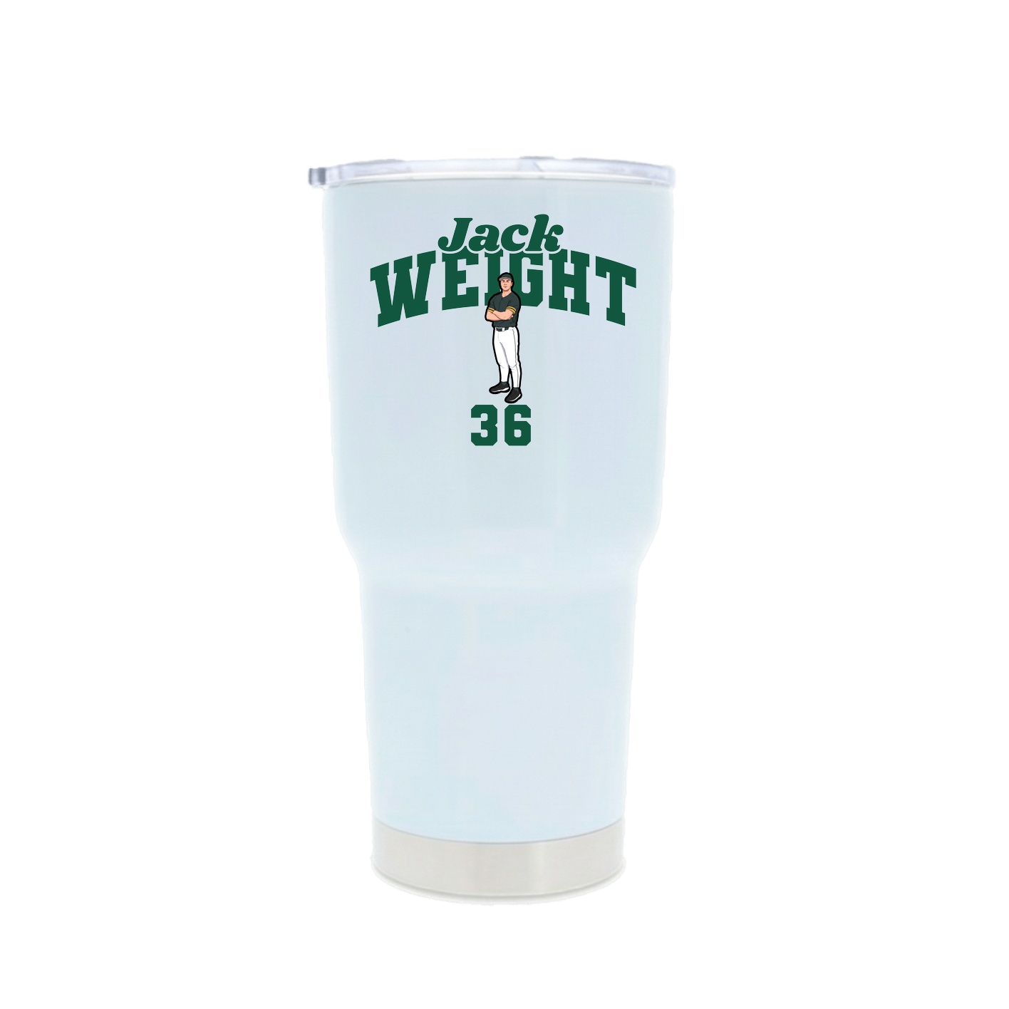 30oz Stainless Steel Tumbler — Signature Arch in White