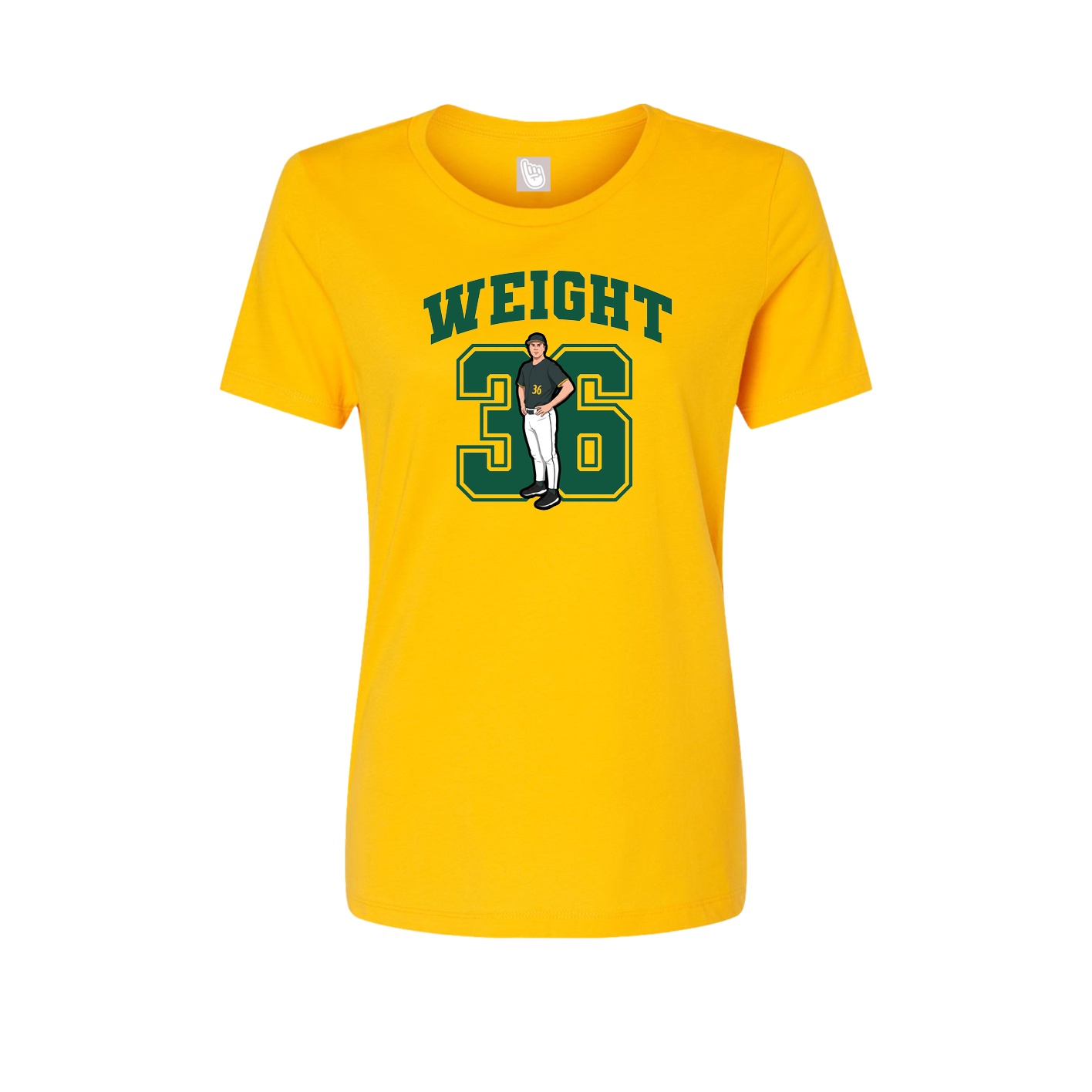Fitted Women's Tee — Number in Gold