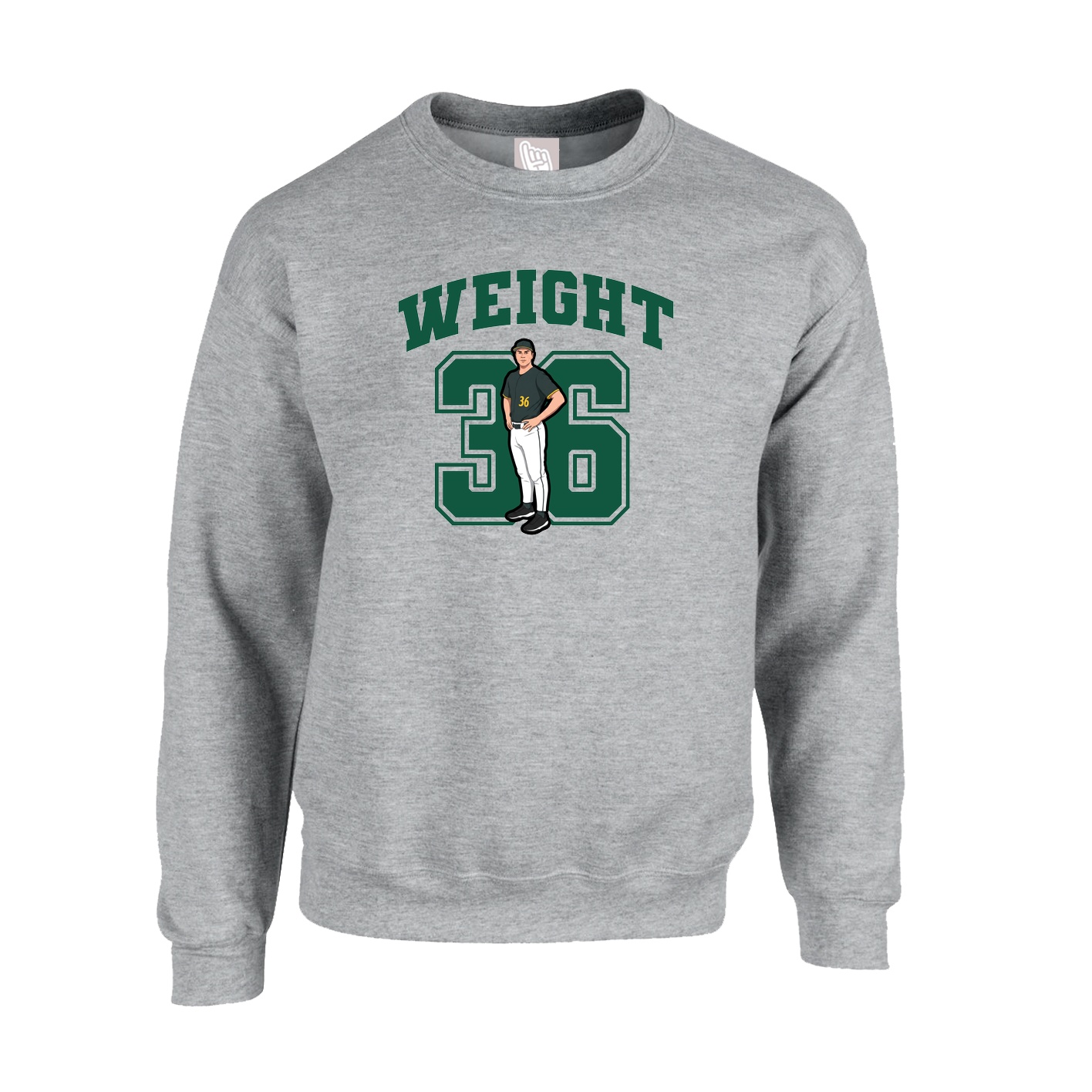 Fleece Crew — Number in Grey