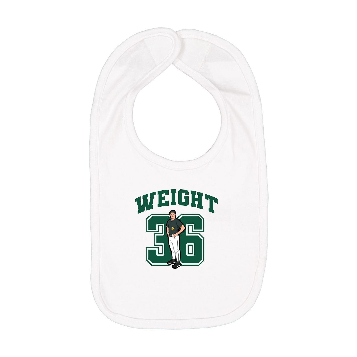 Infant Bib — Number in White