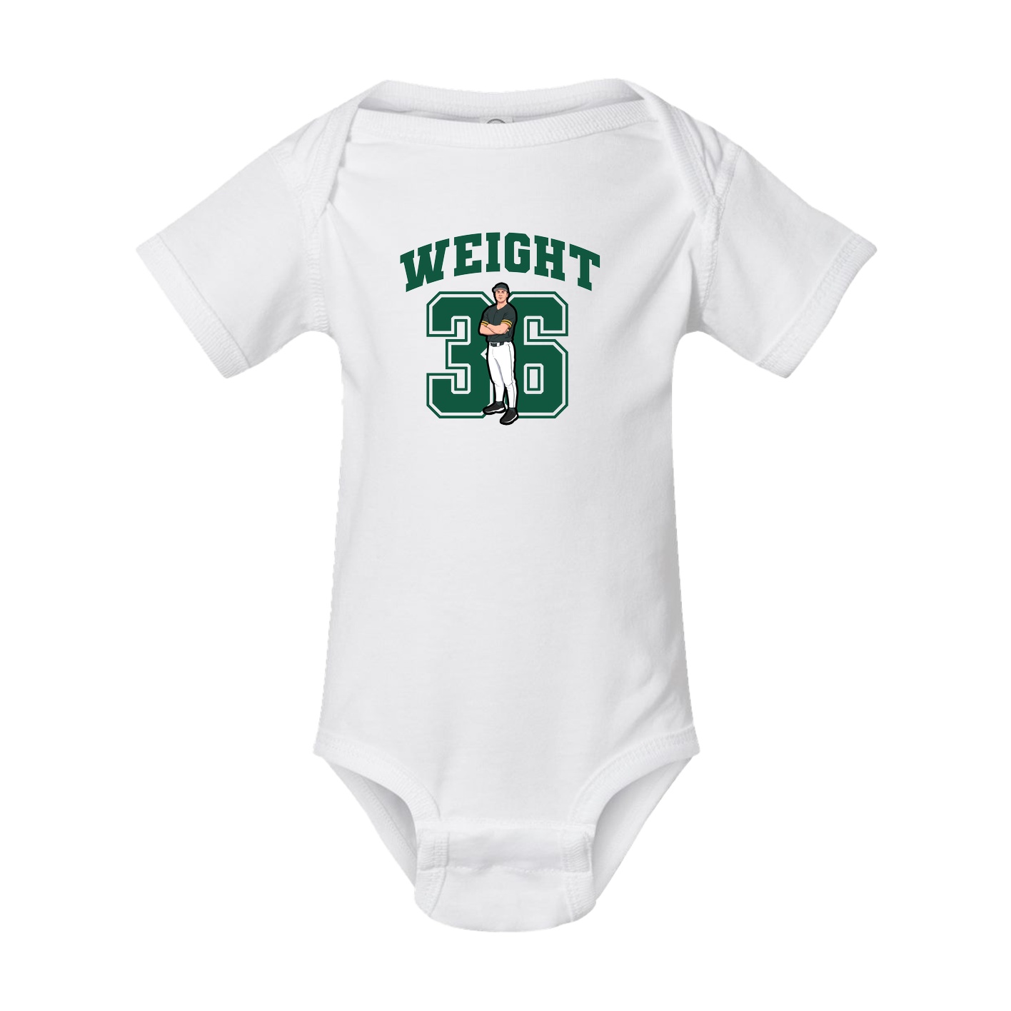 Baby Onesie — Number in White