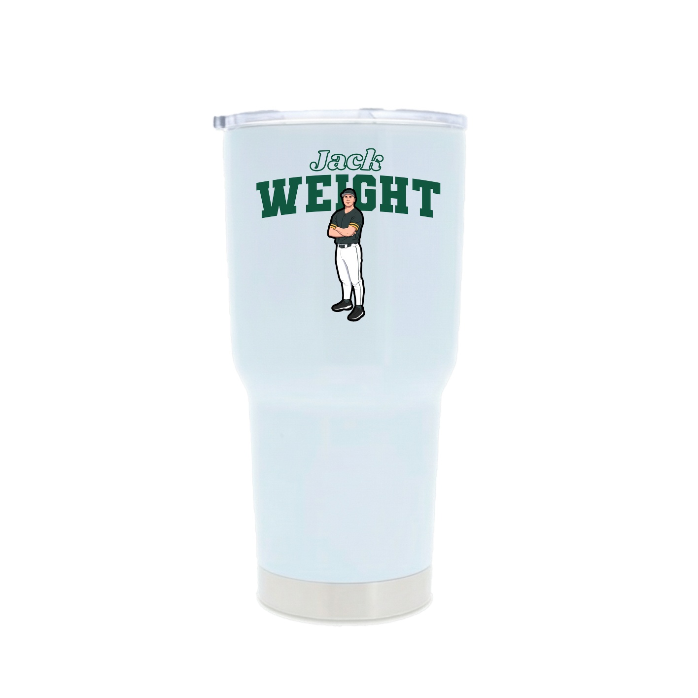 30oz Stainless Steel Tumbler — Name Arch in White
