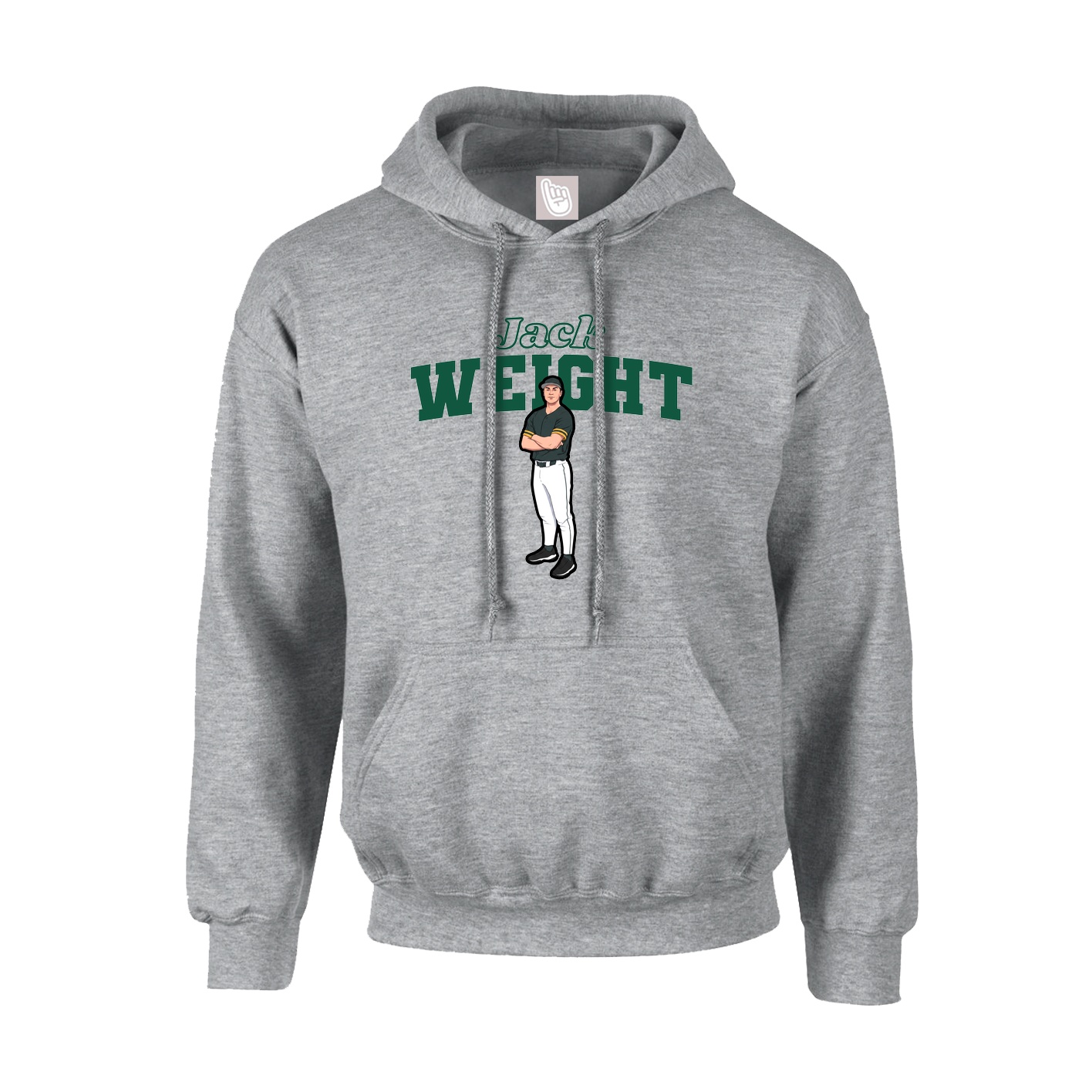 Youth Hoodie — Name Arch in Grey