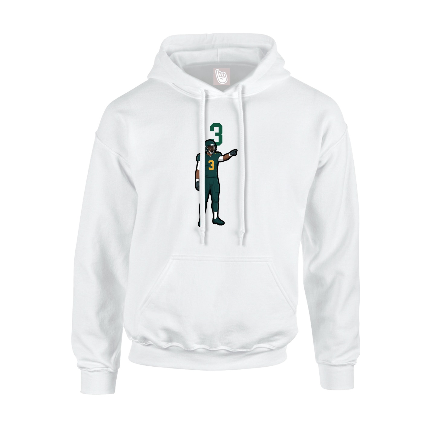 Youth Hoodie — Number Top in White