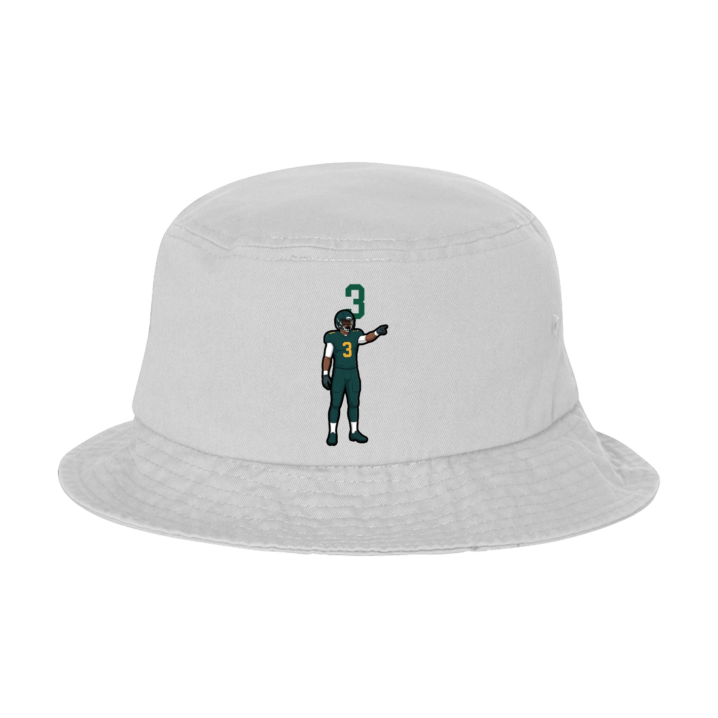 Bucket Cap — Number Top in White