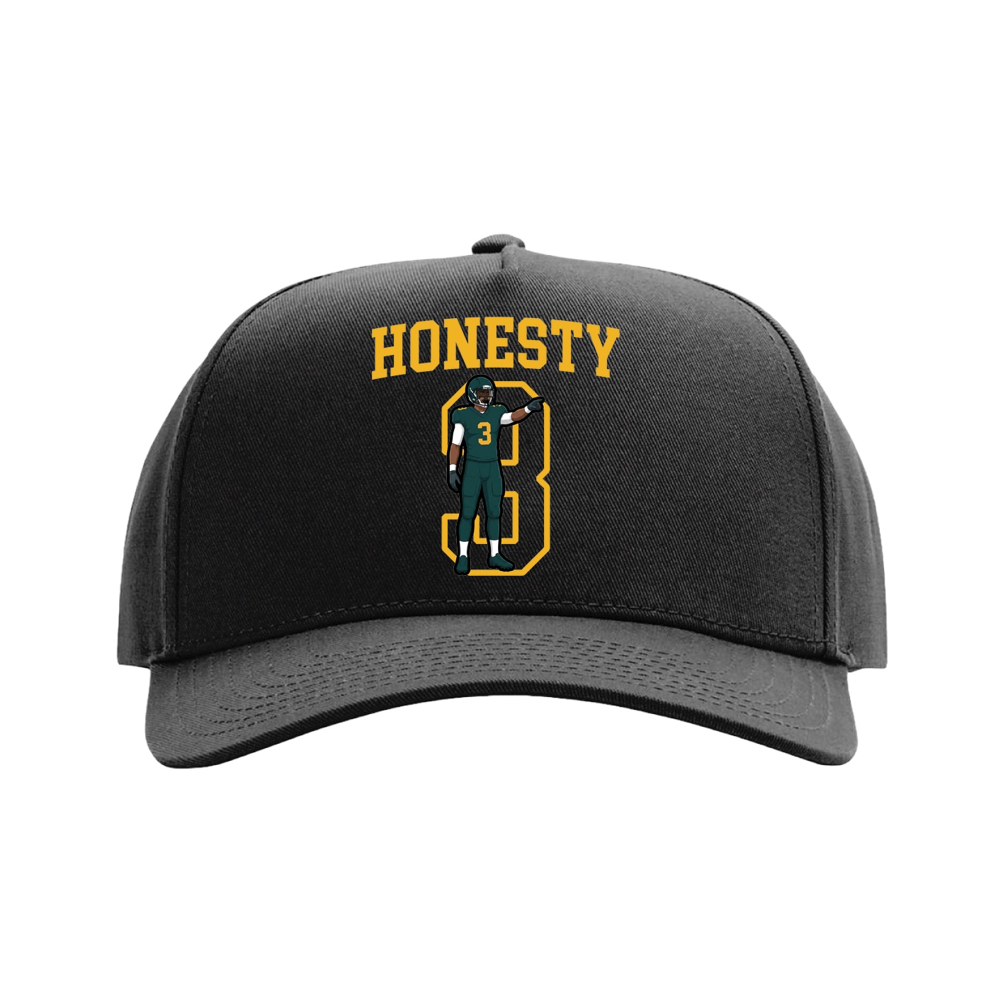 Full Fabric Five-Panel Champ Cap — Shirsey in Black