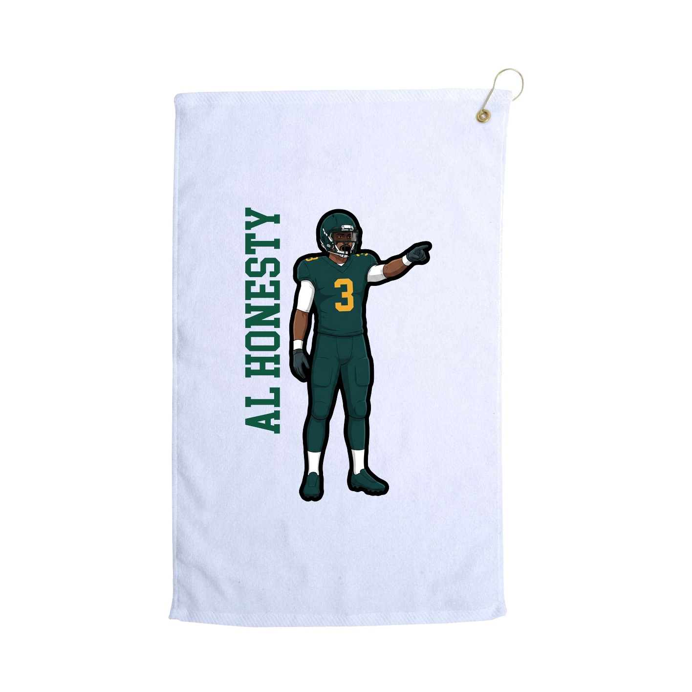 Golf Towel — Name Vertical in White