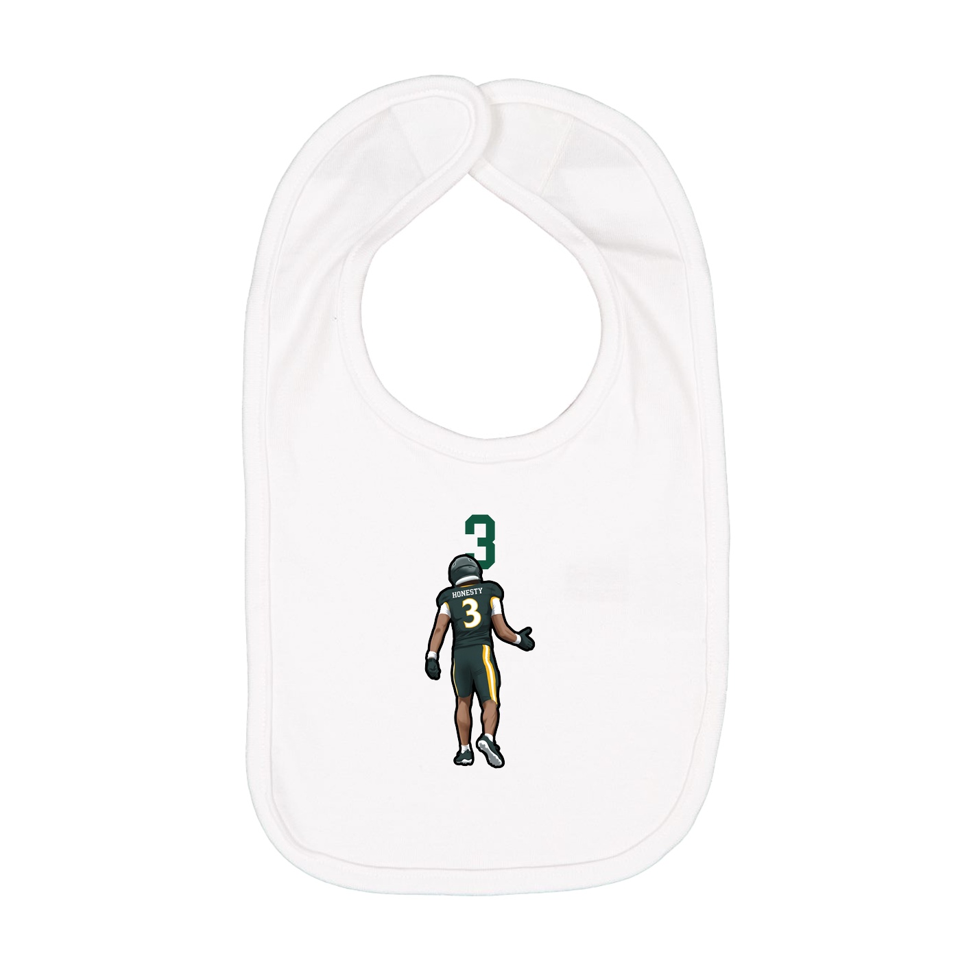 Infant Bib — Number Top in White