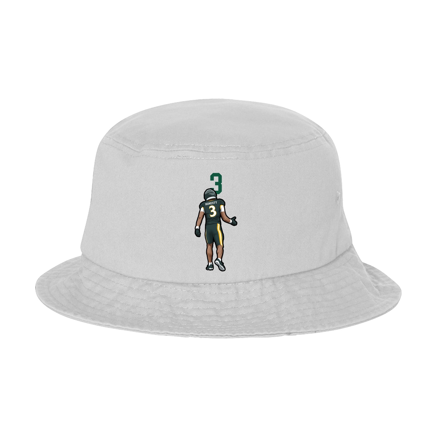 Bucket Cap — Number Top in White
