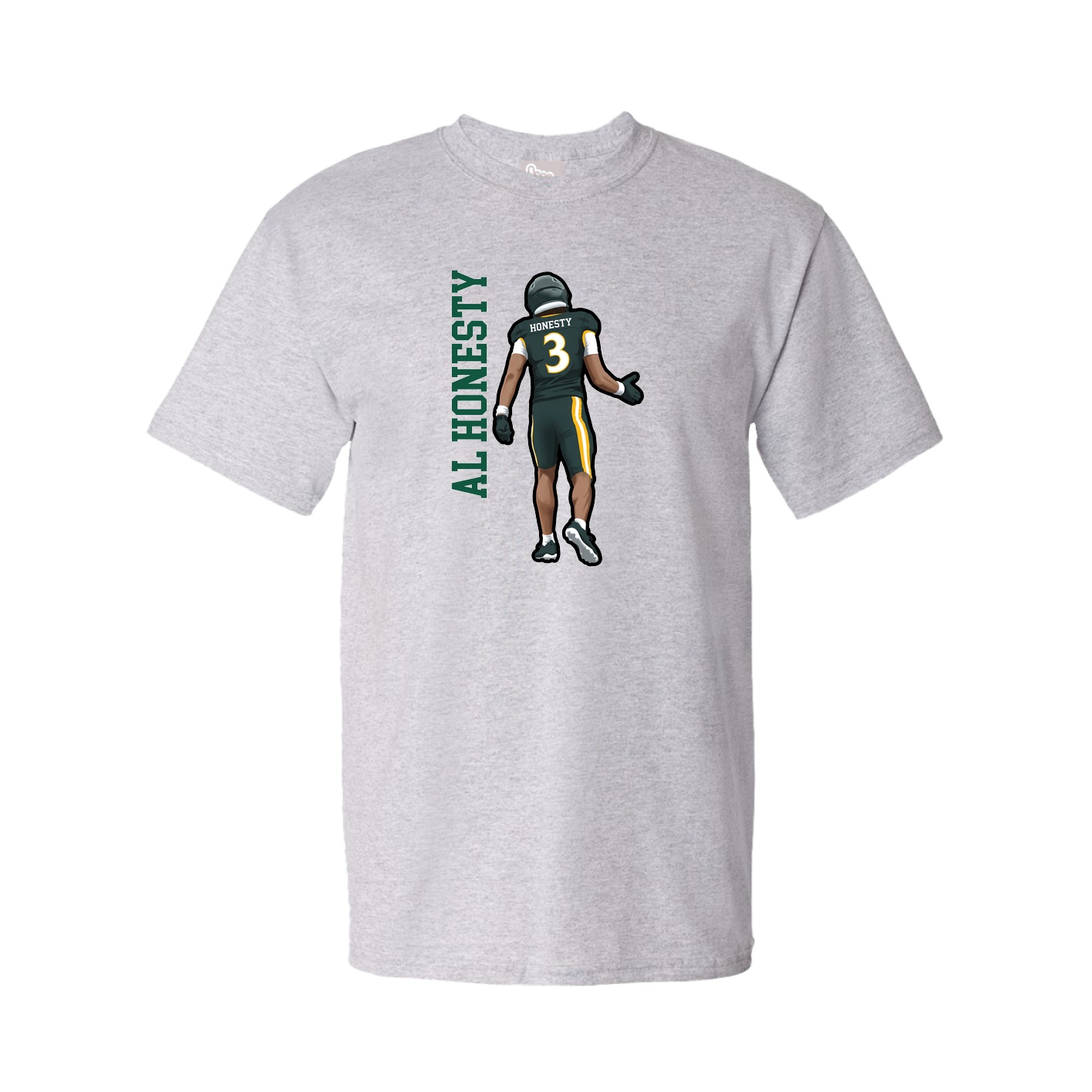 Youth Tee — Name Vertical in Grey