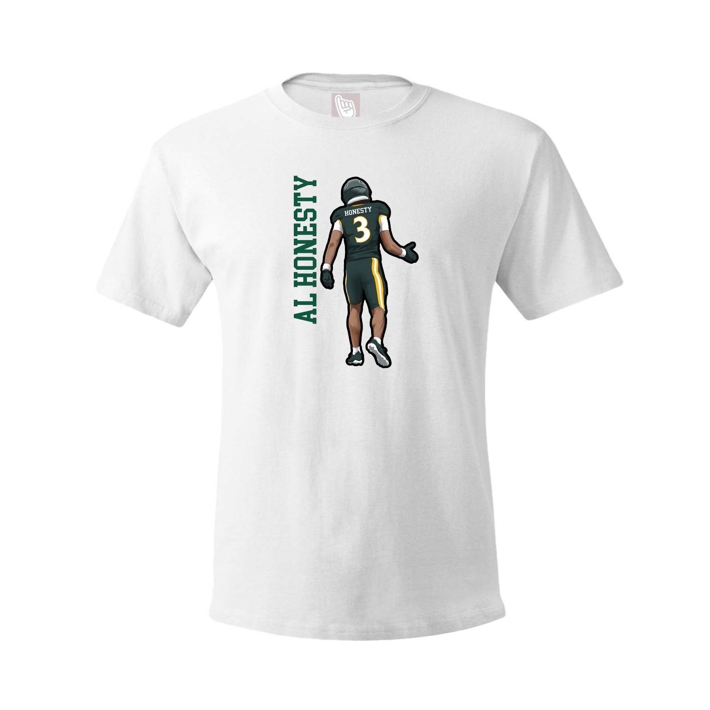 Youth Tee — Name Vertical in White