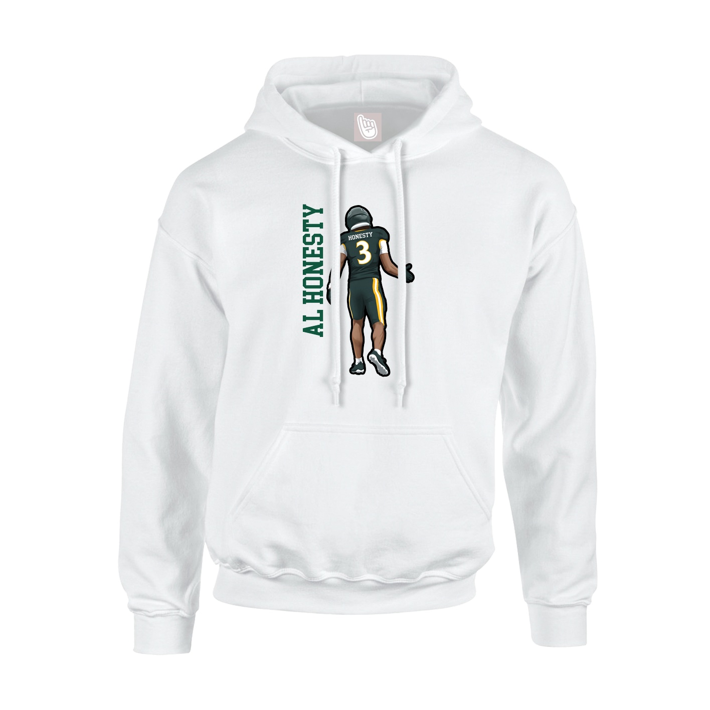 Hoodie — Name Vertical in White