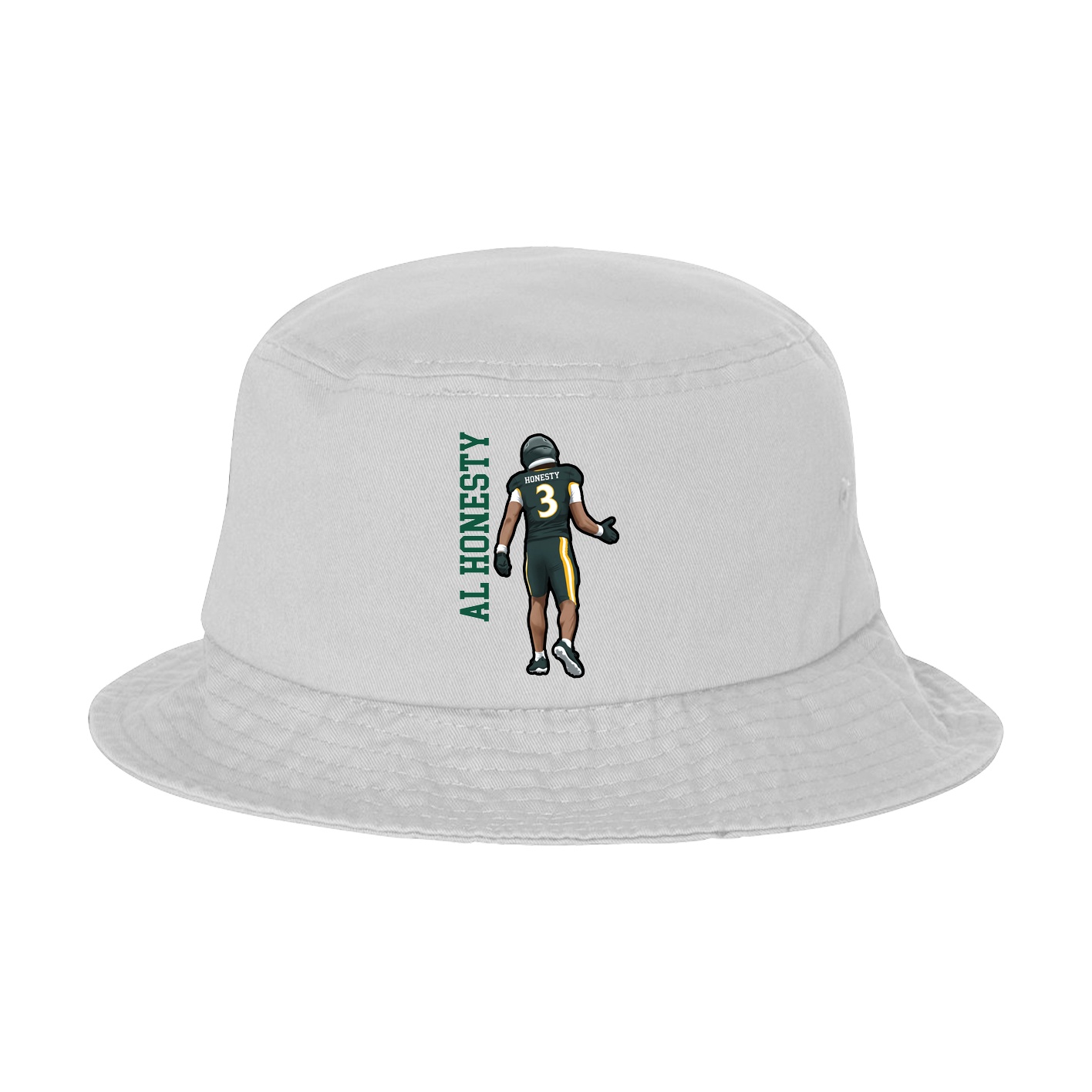 Bucket Cap — Name Vertical in White