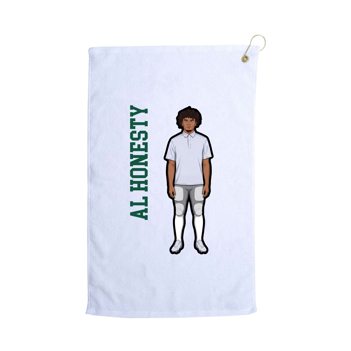 Golf Towel — Name Vertical in White