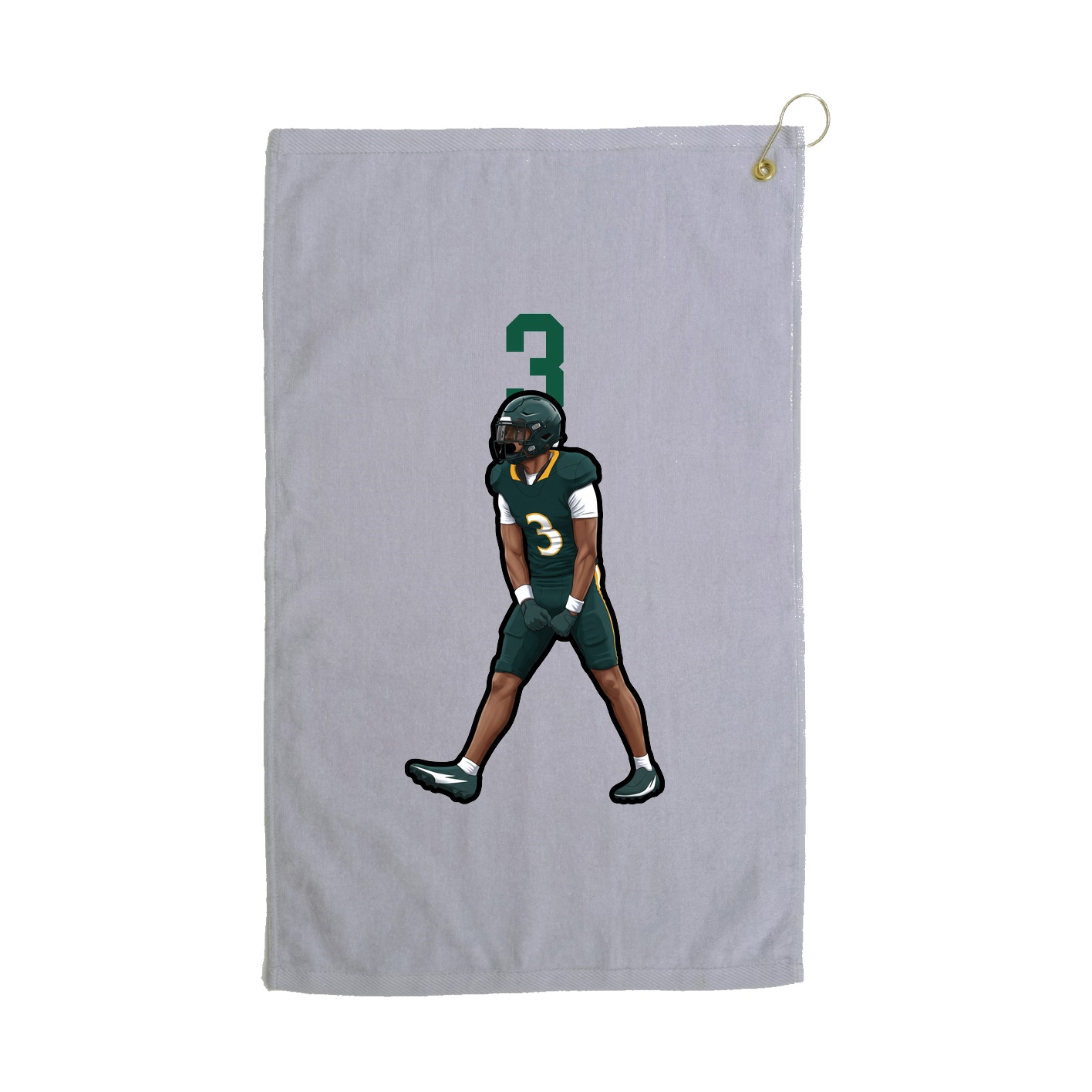 Golf Towel — Number Top in Grey