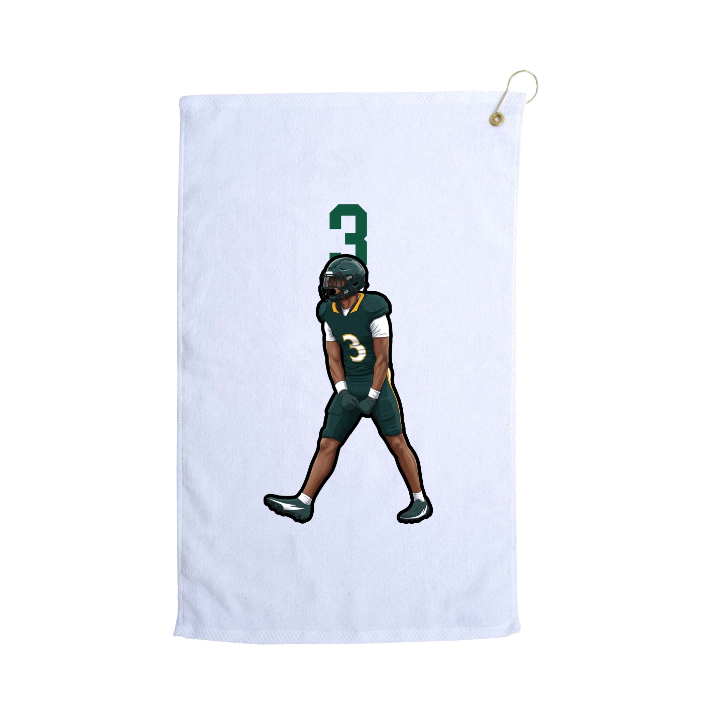 Golf Towel — Number Top in White