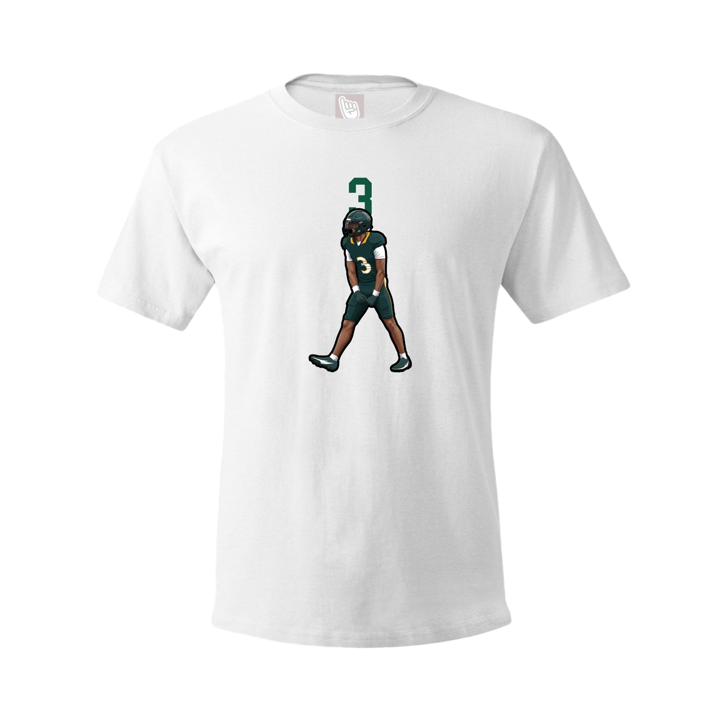 Youth Tee — Number Top in White
