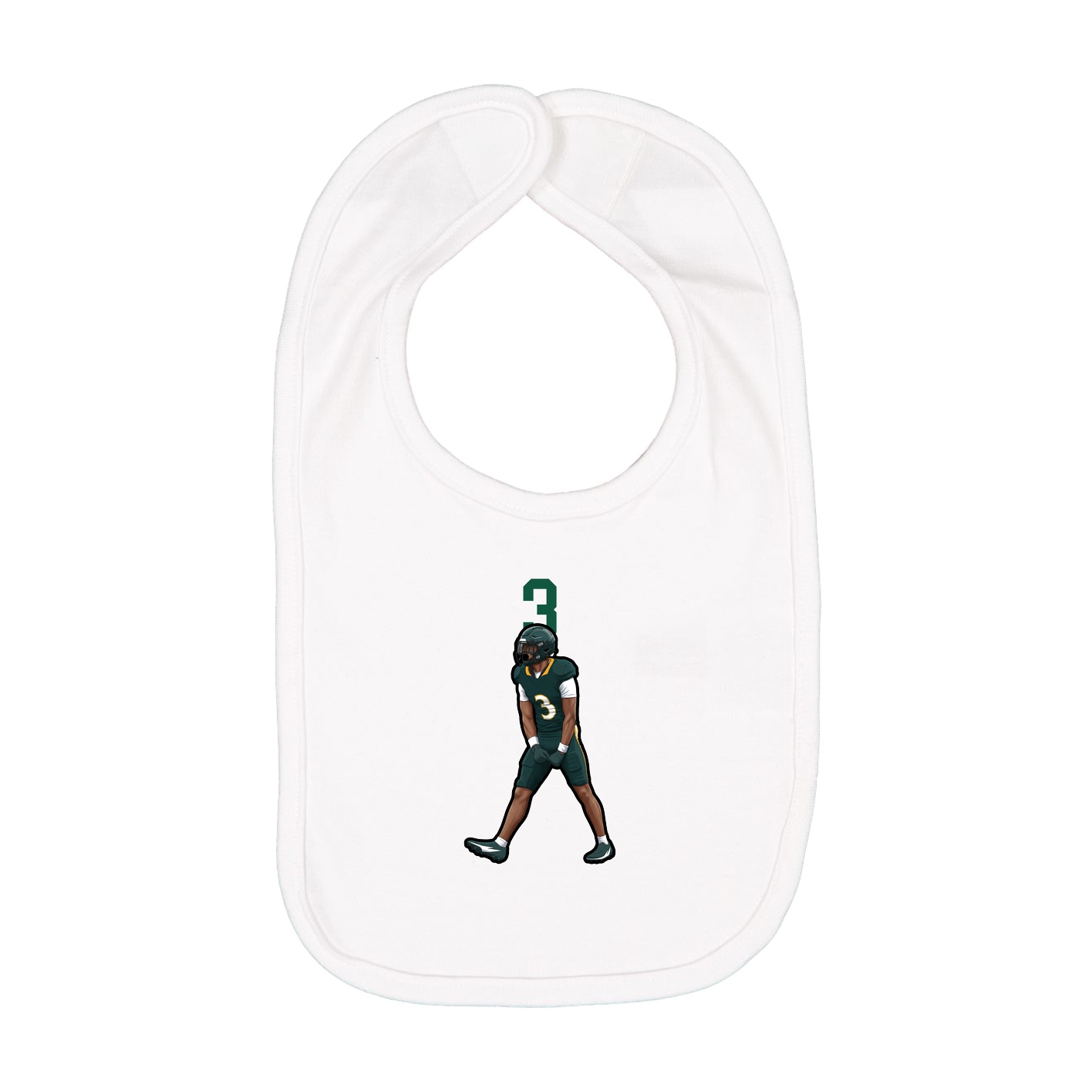 Infant Bib — Number Top in White