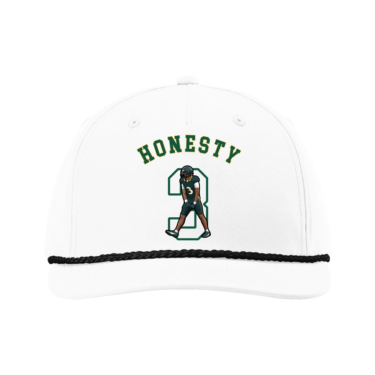 Five-Panel Classic Rope Cap — Shirsey Arch in White