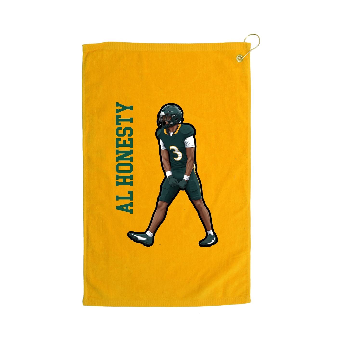 Golf Towel — Name Vertical in Gold