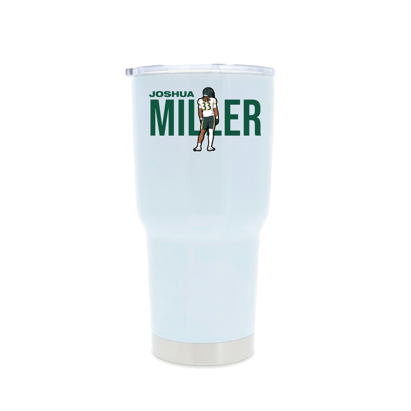 30oz Stainless Steel Tumbler — Player Name in White