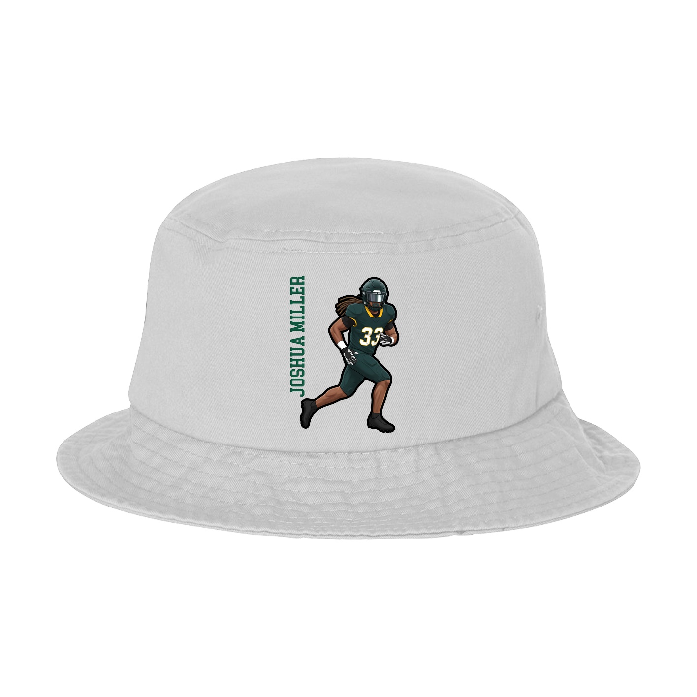 Bucket Cap — Name Vertical in White