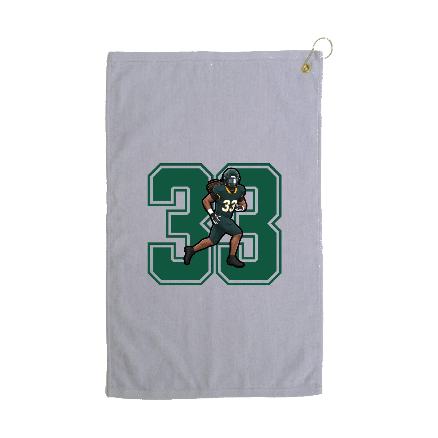 Golf Towel — Number in Grey