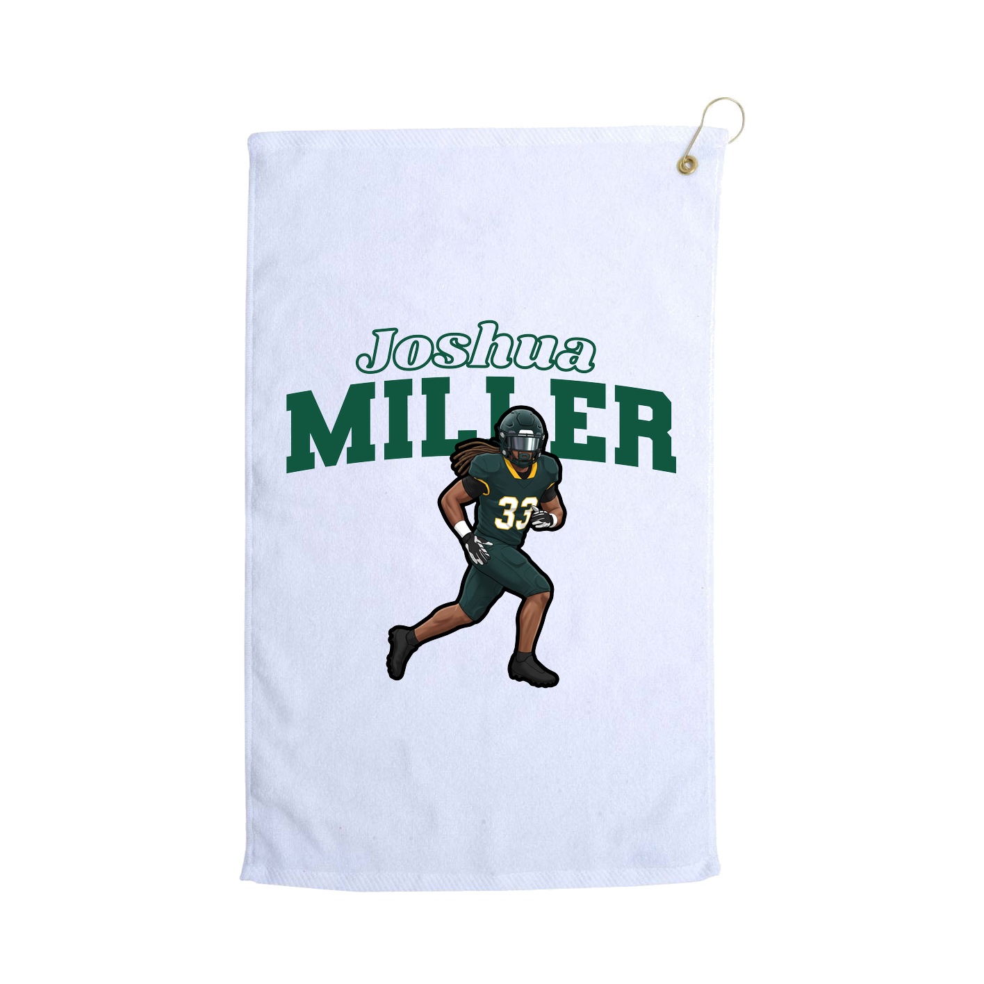 Golf Towel — Name Arch in White