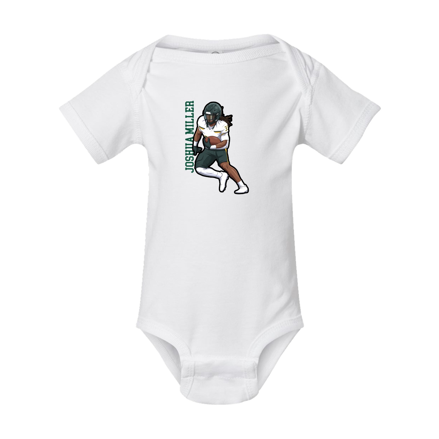 Baby Onesie — Name Vertical in White