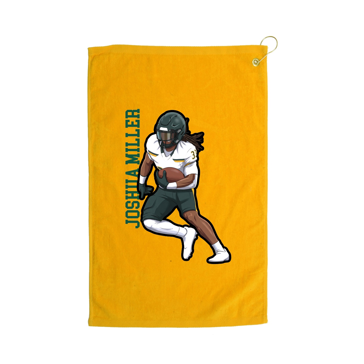 Golf Towel — Name Vertical in Gold