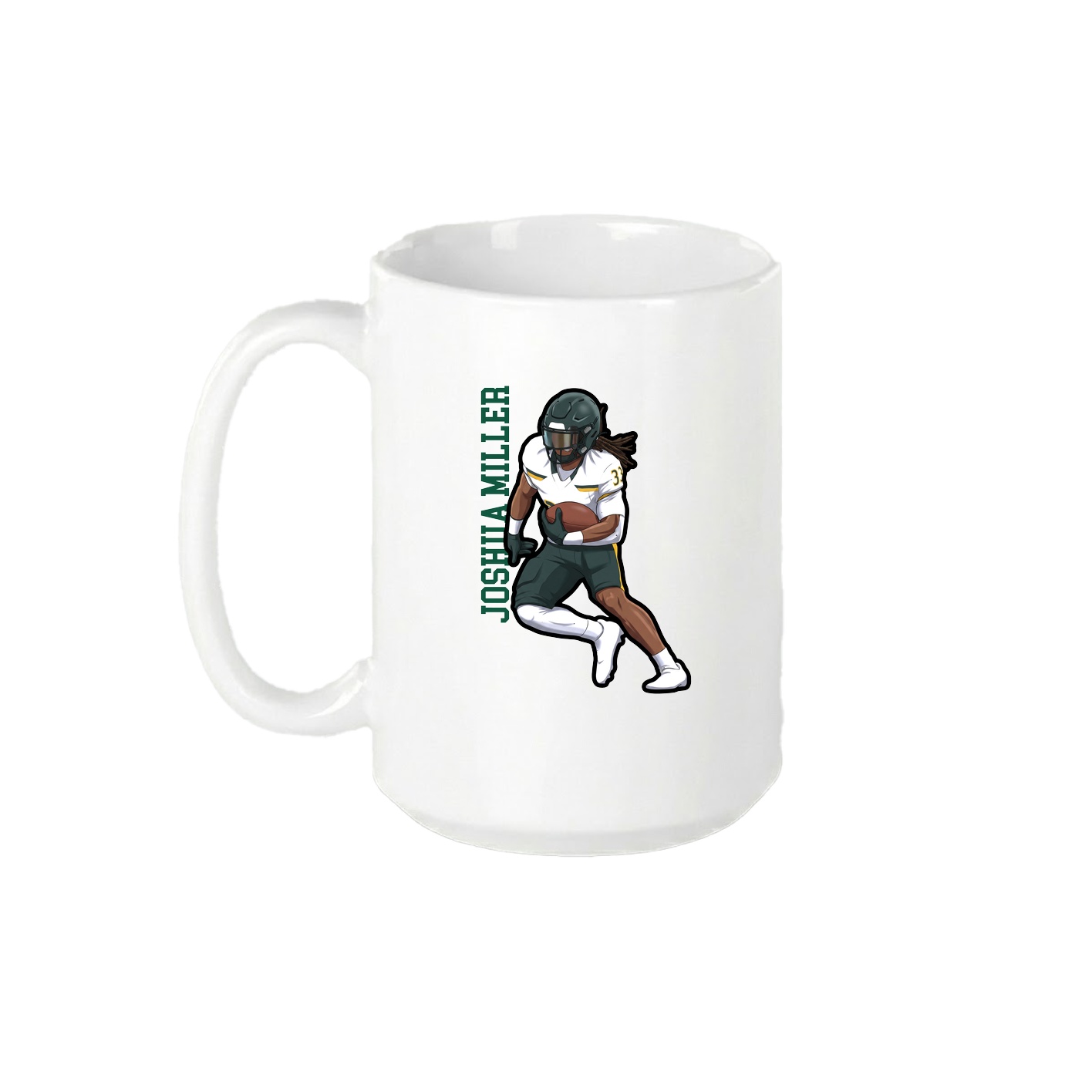 15oz Coffee Mug — Name Vertical in White