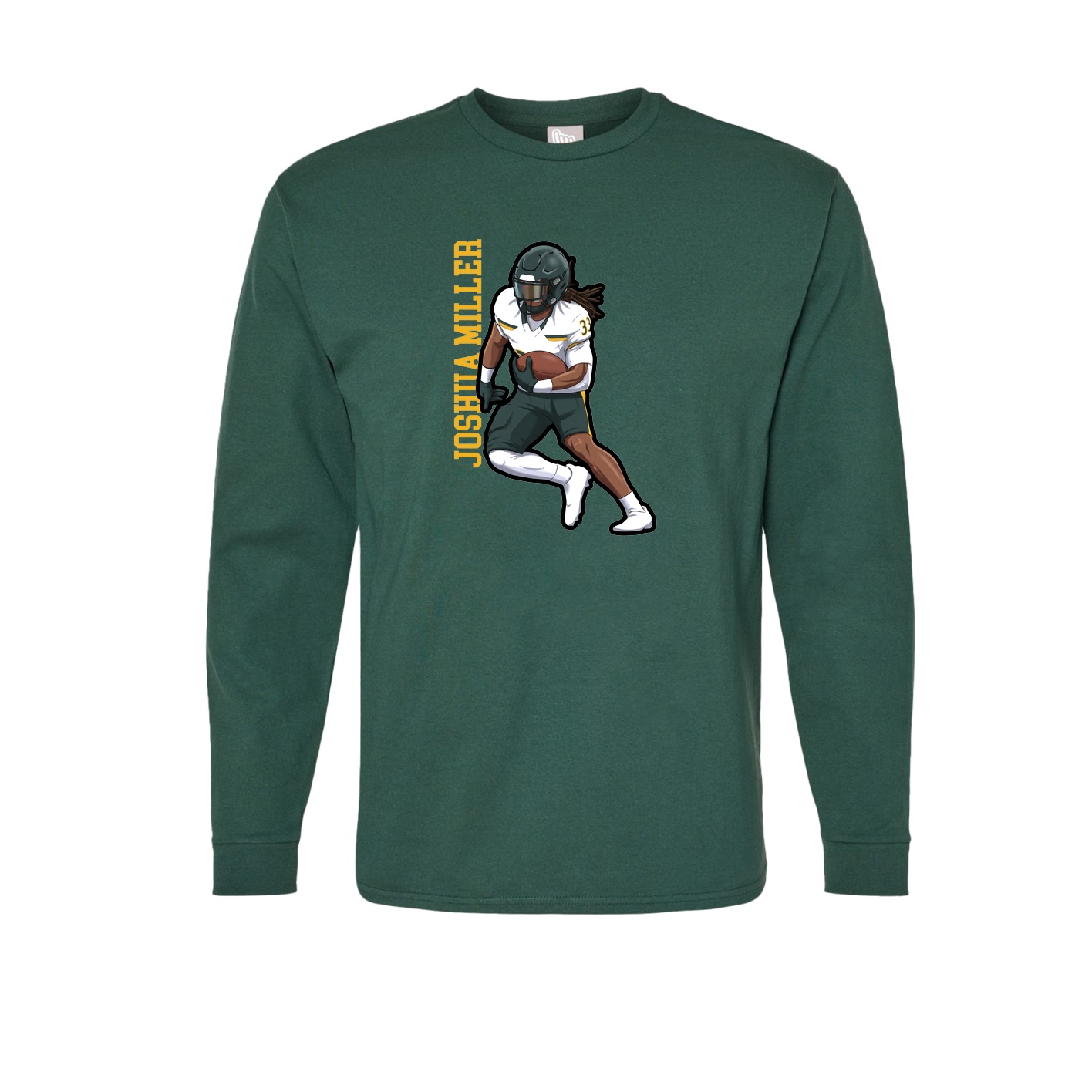 Long Sleeve Tee — Name Vertical in Green