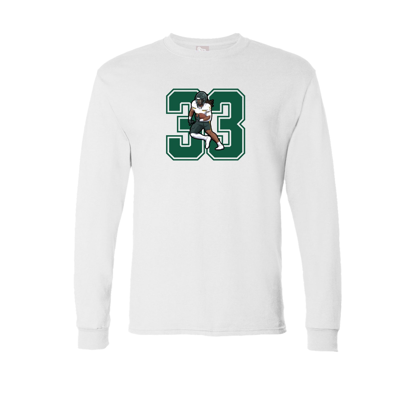 Long Sleeve Tee — Number in White