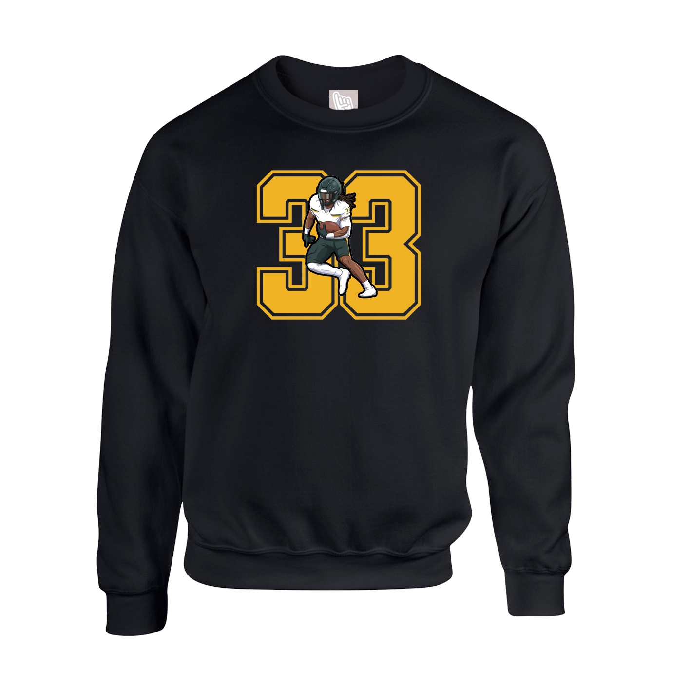 Fleece Crew — Number in Black