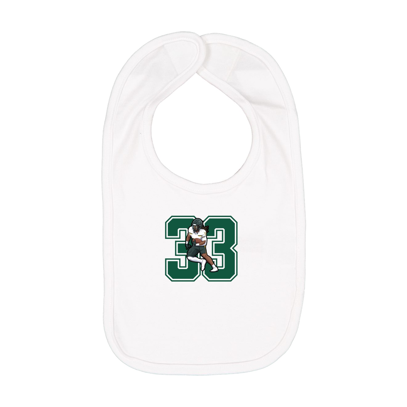 Infant Bib — Number in White