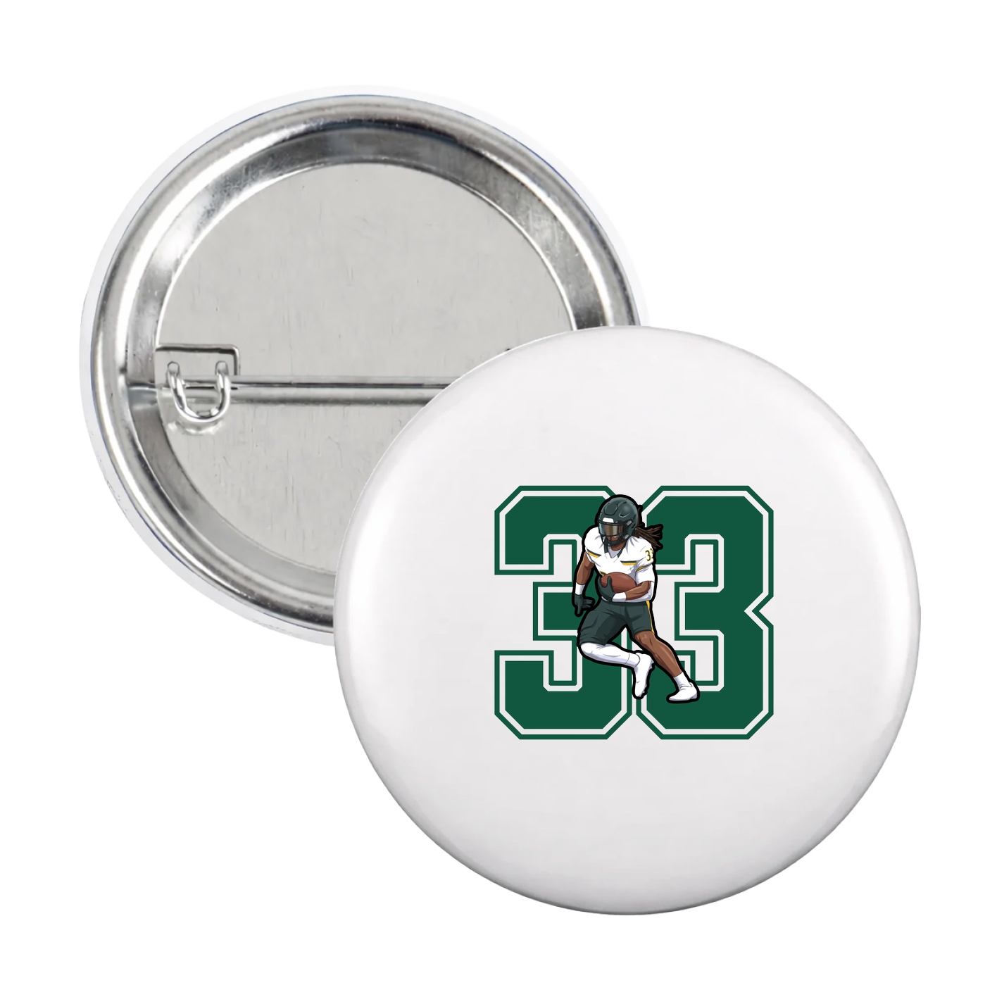 Game Day Button — Number in White