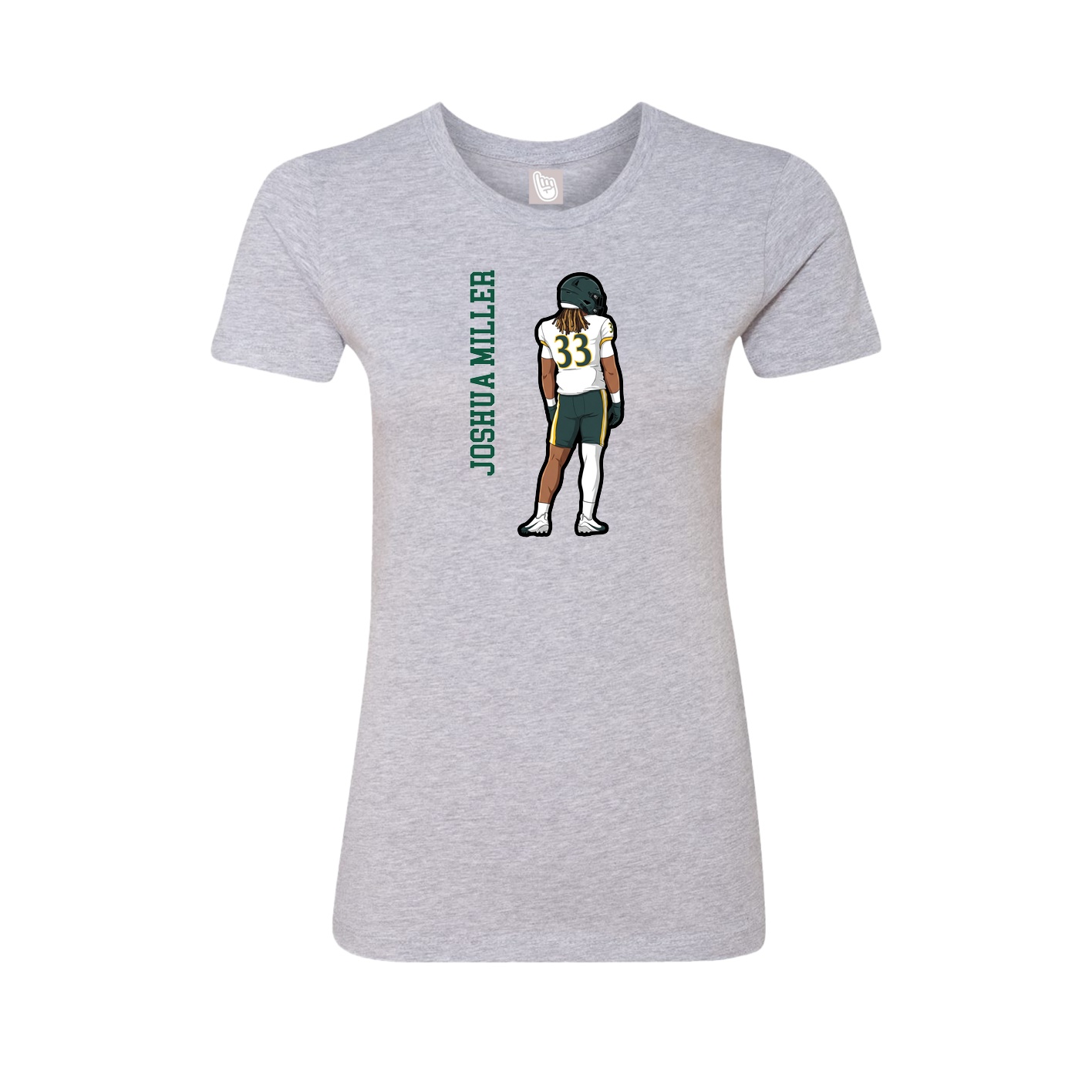 Womens Tee — Name Vertical in Grey