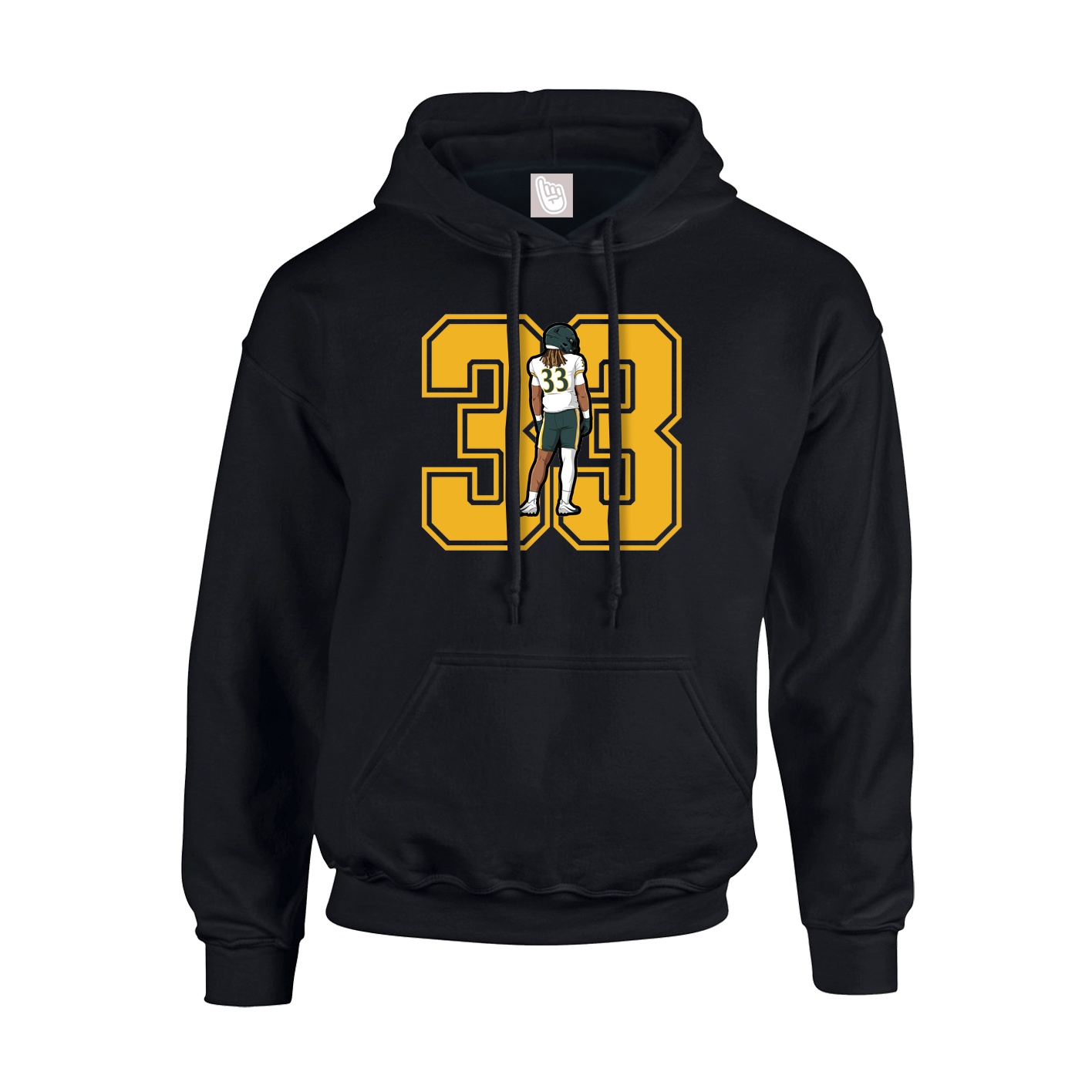 Youth Hoodie — Number in Black