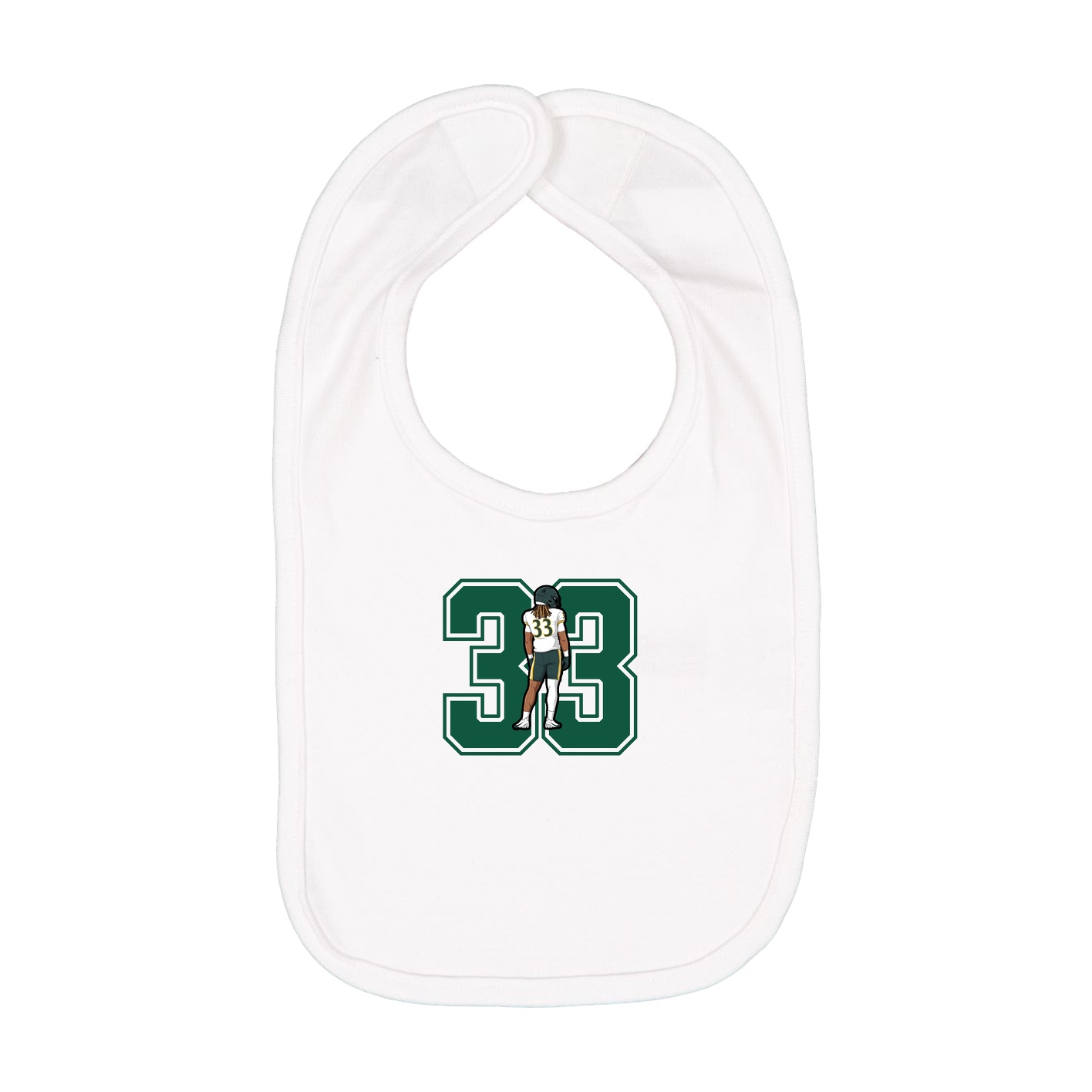 Infant Bib — Number in White