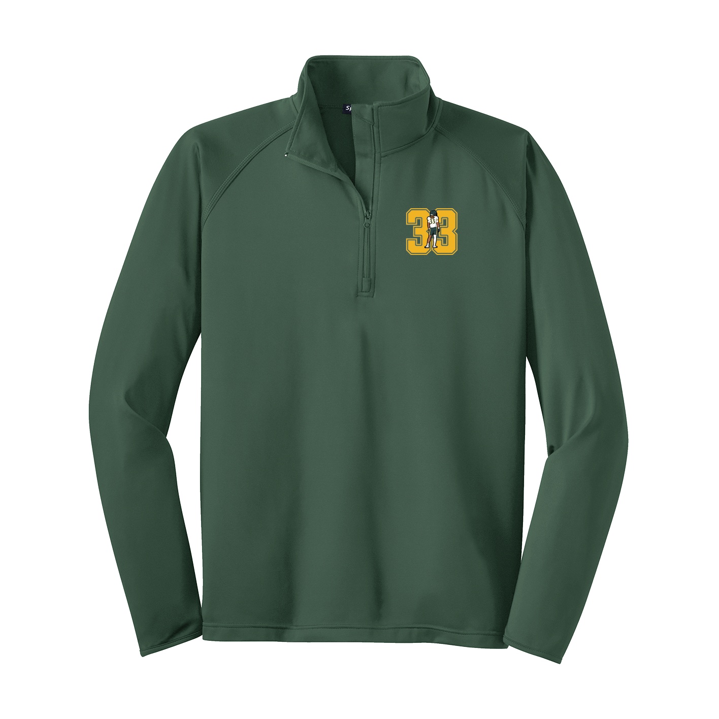 Q-Zip Pullover — Number in Green