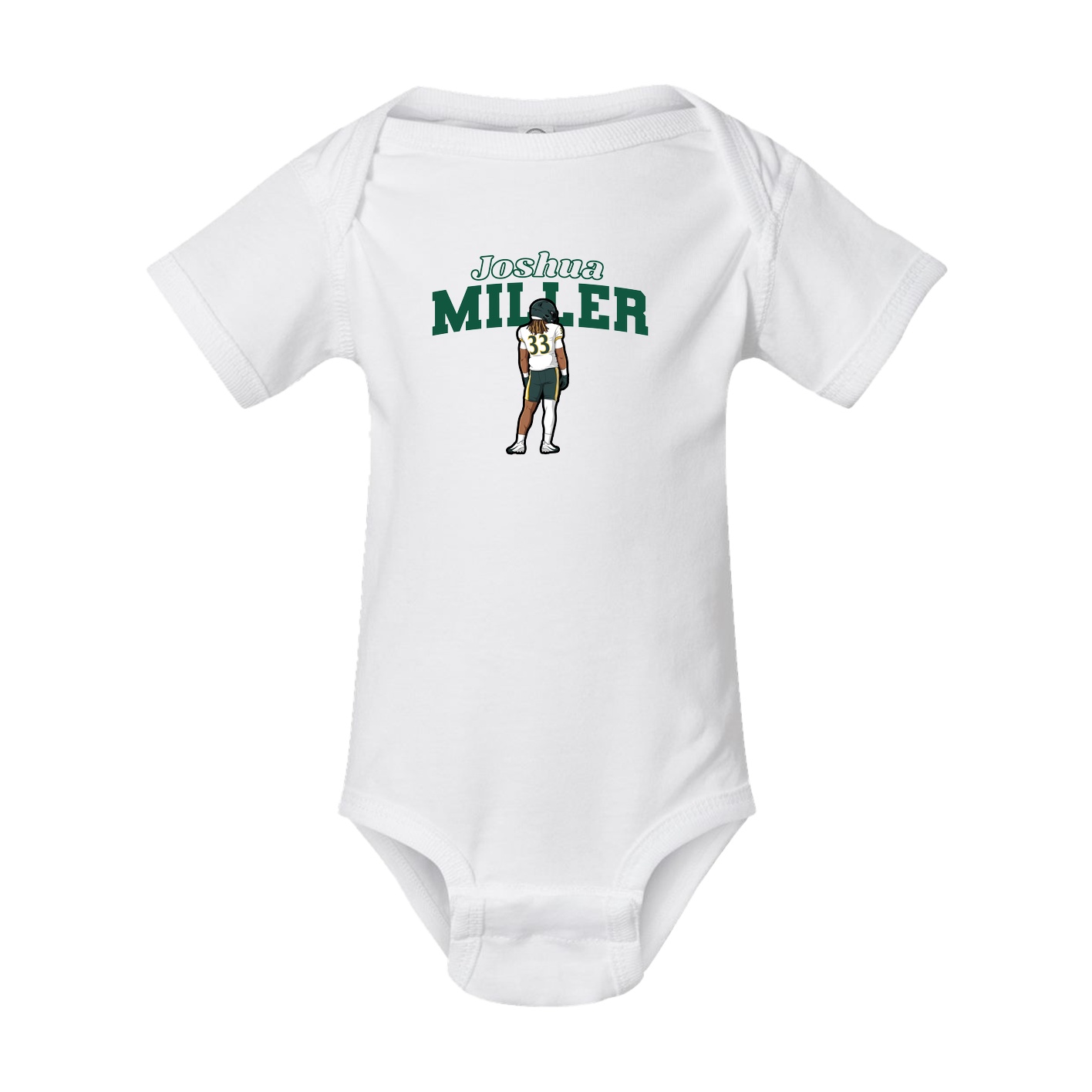 Baby Onesie — Name Arch in White