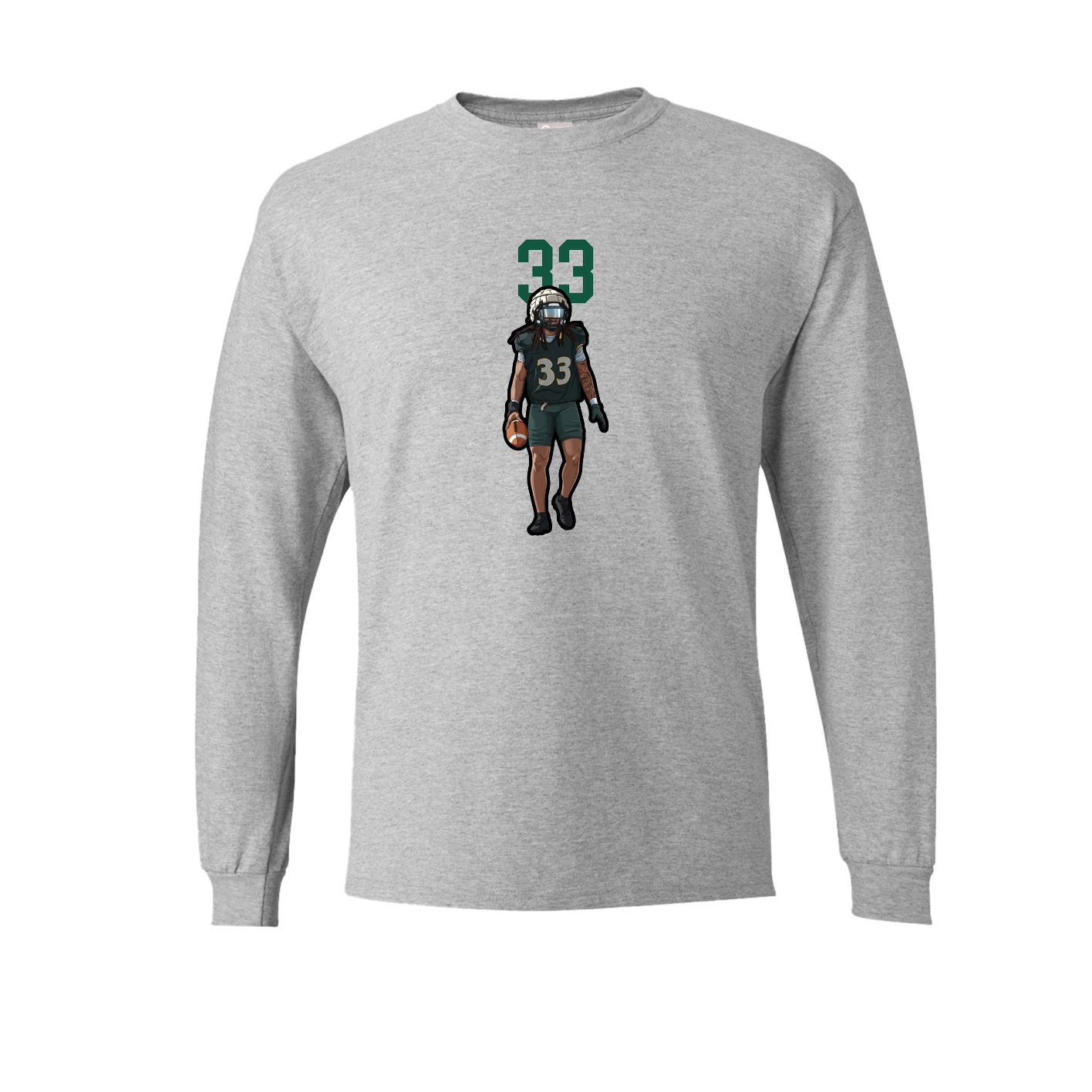 Long Sleeve Tee — Number Top in Grey