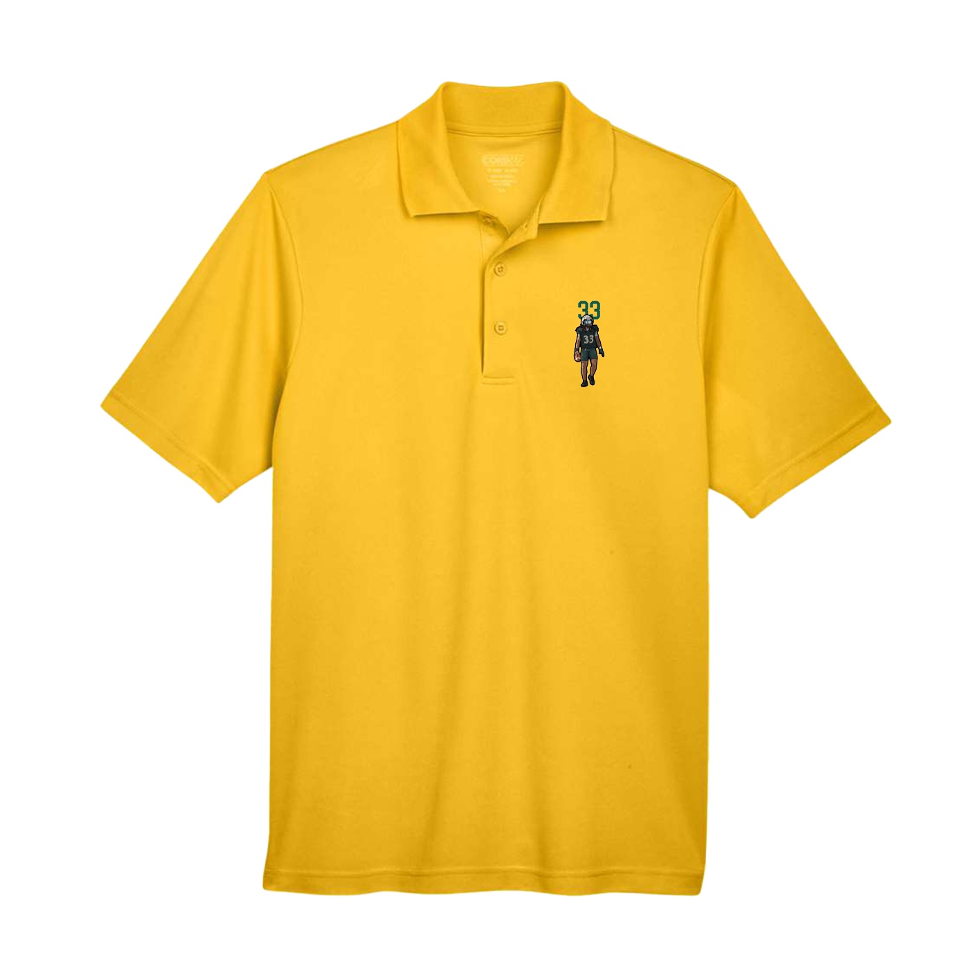 Performance Polo — Number Top in Gold